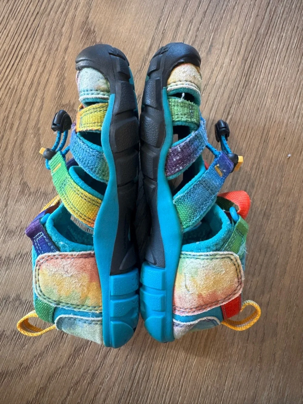 KEEN Kids' Rainbow Hydro Sandal - Teal Multicolor Size 11